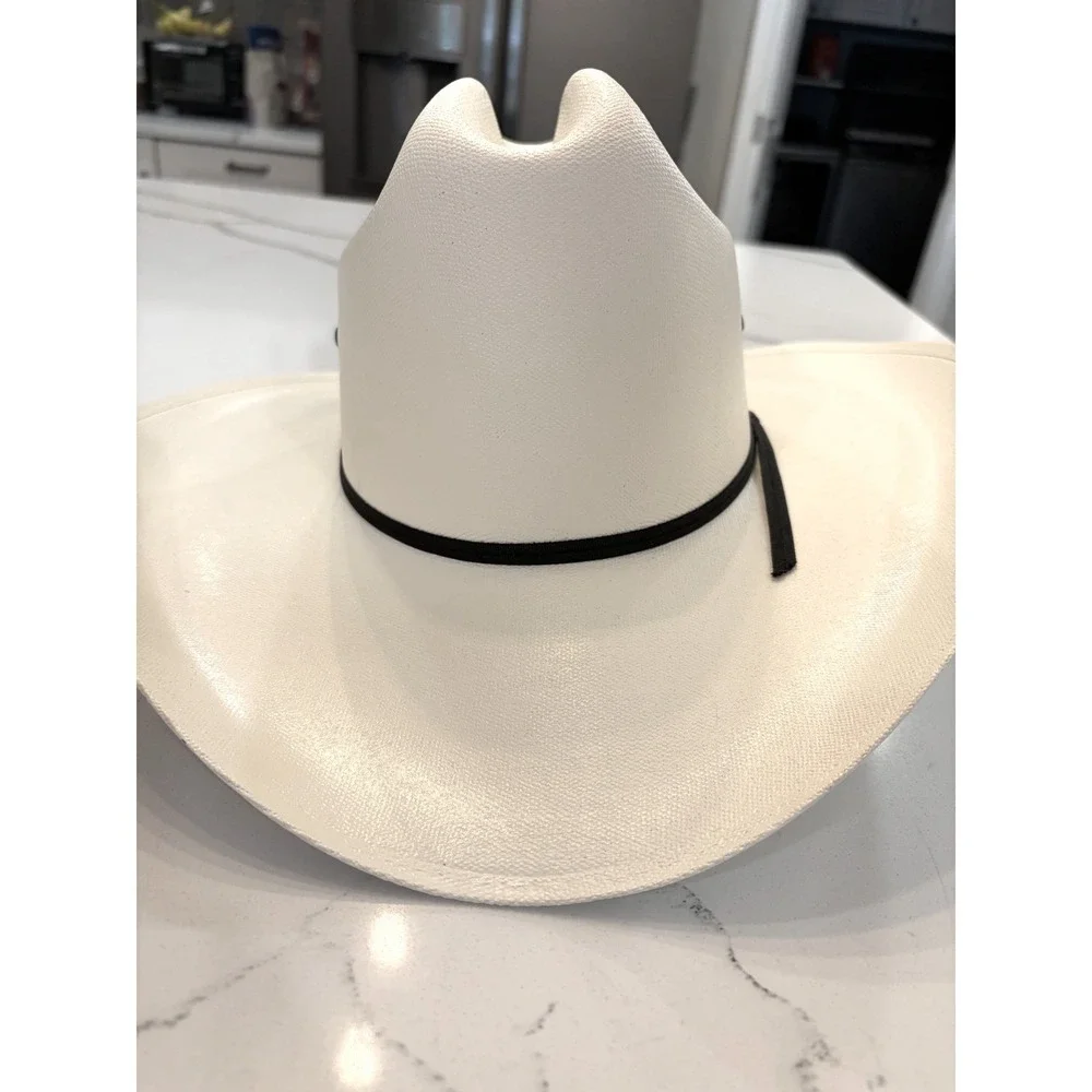 NWOT Western Express Low Crown Straw Cowboy Hat White Western Wear Sz Small